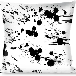 Buckle-Down Throw Pillow - Splatter White/Black