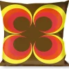 Buckle-Down Throw Pillow - Four Dot Gradient Brown/Yellow/Red