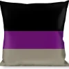 Buckle-Down Throw Pillow - Stripes Black/Purple/Gray