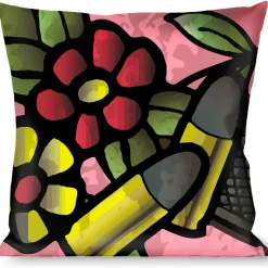 Buckle-Down Throw Pillow - Born to Raise Hell C/U Pink