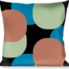 Buckle-Down Throw Pillow - Polka Dots C/U Black/Blue/Sage/Brown