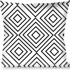 Buckle-Down Throw Pillow - Square Lines White/Black