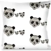 Buckle-Down Throw Pillow - Panda Bear Sugar Skull C/U Scattered Black/Cream