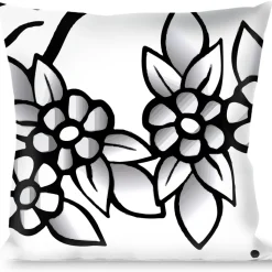 Buckle-Down Throw Pillow - Mom & Dad Black/White