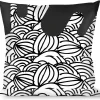 Buckle-Down Throw Pillow - Doodle1/Paint Drips White/Black