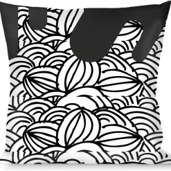 Buckle-Down Throw Pillow - Doodle1/Paint Drips White/Black