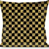 Buckle-Down Throw Pillow - Checker Weathered Black/Yellow