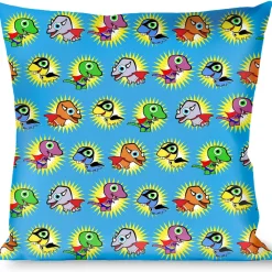 Buckle-Down Throw Pillow - Dinosaur Superhero Baby Blue