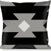 Buckle-Down Throw Pillow - Navajo Gray/Black/Gray/White