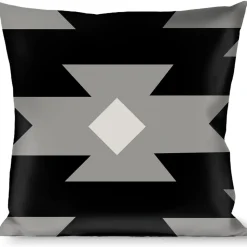 Buckle-Down Throw Pillow - Navajo Gray/Black/Gray/White