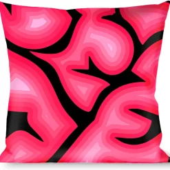 Buckle-Down Throw Pillow - Brains Black/Pink