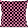 Buckle-Down Throw Pillow - Checker Black/Pink
