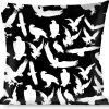 Buckle-Down Throw Pillow - Eagle Silhouettes Scattered Black/White