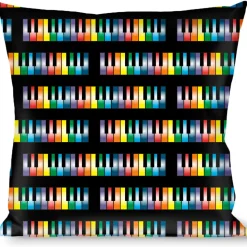 Buckle-Down Throw Pillow - Piano Keys Rainbow