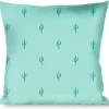 Buckle-Down Throw Pillow - Cacti1 Aqua Blues