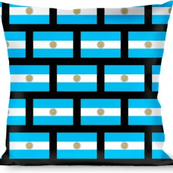 Buckle-Down Throw Pillow - Argentina Flags