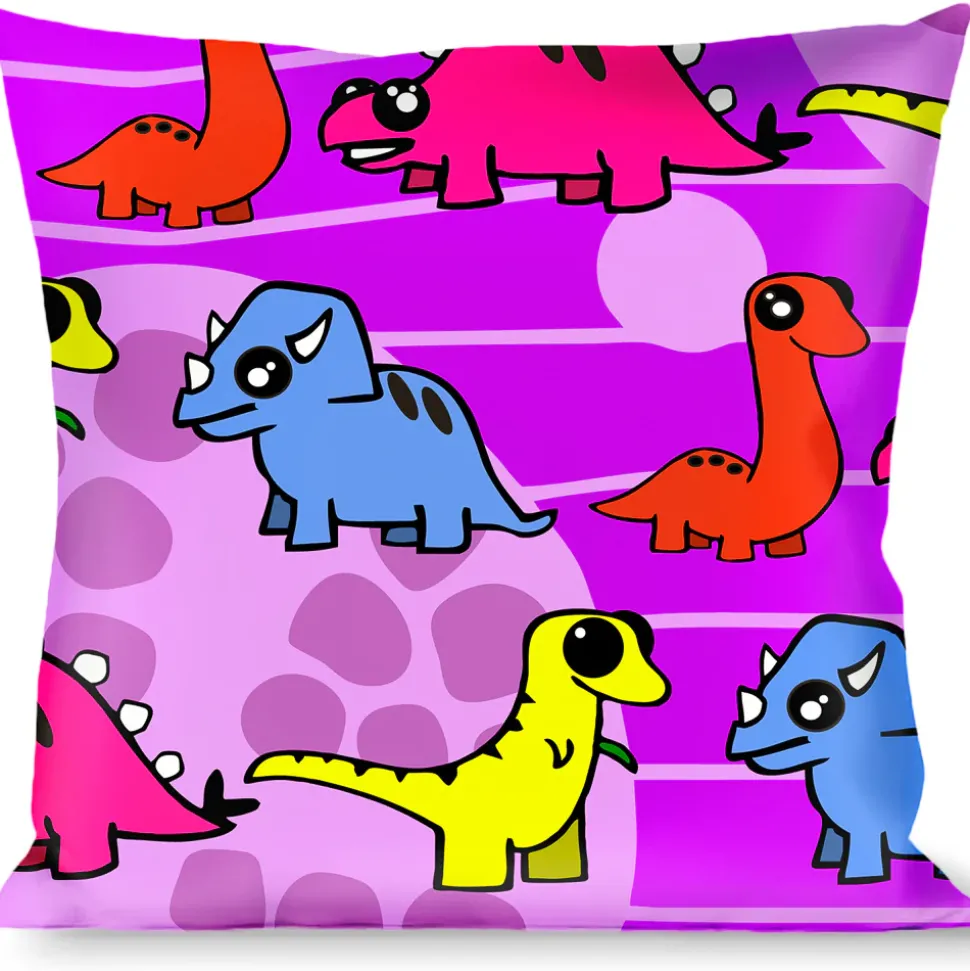 Buckle-Down Throw Pillow - Dinosaur Cartoon