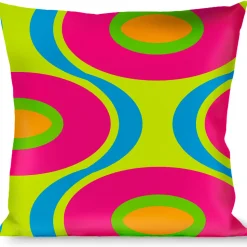 Buckle-Down Throw Pillow - Ogee Lime/Blue/Fuchsia/Orange