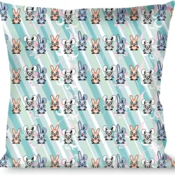Buckle-Down Throw Pillow - Cute Bunnies Multi Pastel