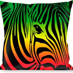 Buckle-Down Throw Pillow - Zebra Head Rasta