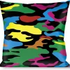 Buckle-Down Throw Pillow - Camo Multi Neon