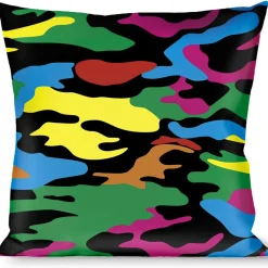 Buckle-Down Throw Pillow - Camo Multi Neon