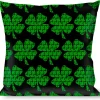 Buckle-Down Throw Pillow - St. Pat's Black/Clovers