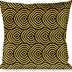 Buckle-Down Throw Pillow - Square Target Gold/Black