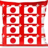 Buckle-Down Throw Pillow - Camera Red/White