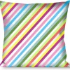 Buckle-Down Throw Pillow - Diagonal Stripes White/Multi Color