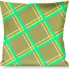 Buckle-Down Throw Pillow - Wire Grid Tan/Green/Yellow