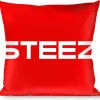 Buckle-Down Throw Pillow - STEEZ Flat Red/White