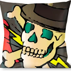 Buckle-Down Throw Pillow - Death or Glory Gray