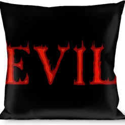 Buckle-Down Throw Pillow - Flaming EVIL Black/Red