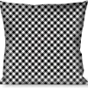 Buckle-Down Throw Pillow - Diagonal Buffalo Plaid Black/White