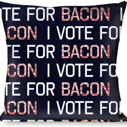 Buckle-Down Throw Pillow - VOTE FOR BACON Black/White/Bacon