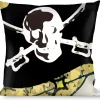 Buckle-Down Throw Pillow - Dead Men Tell No Tales Tan