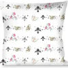 Buckle-Down Throw Pillow - Flower Splatter White/Gray