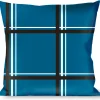 Buckle-Down Throw Pillow - Wire Grid Turquoise/Gray/White