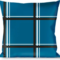 Buckle-Down Throw Pillow - Wire Grid Turquoise/Gray/White