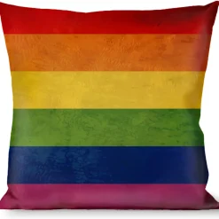 Buckle-Down Throw Pillow - Flag Pride Distressed Rainbow