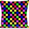Buckle-Down Throw Pillow - Checker Black/Multi Neon