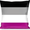 Buckle-Down Throw Pillow - Flag Asexual Black/Gray/White/Purple