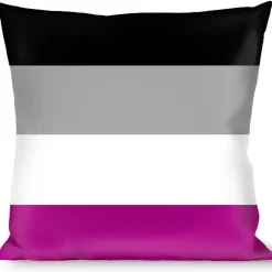 Buckle-Down Throw Pillow - Flag Asexual Black/Gray/White/Purple