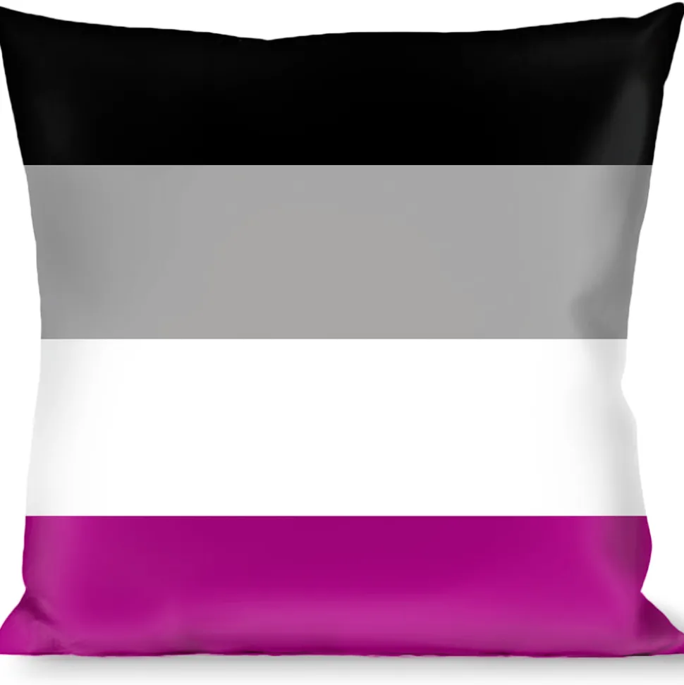 Buckle-Down Throw Pillow - Flag Asexual Black/Gray/White/Purple