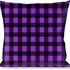 Buckle-Down Throw Pillow - Buffalo Plaid Black/Purple