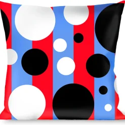 Buckle-Down Throw Pillow - Dot Blocks Blue/Red/Black/White