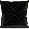 Buckle-Down Throw Pillow - Square Lines Black/Greens/Pinks