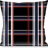 Buckle-Down Throw Pillow - Plaid Black/Red/White/Blue