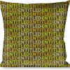 Buckle-Down Throw Pillow - ENTITLED Tonal Greens